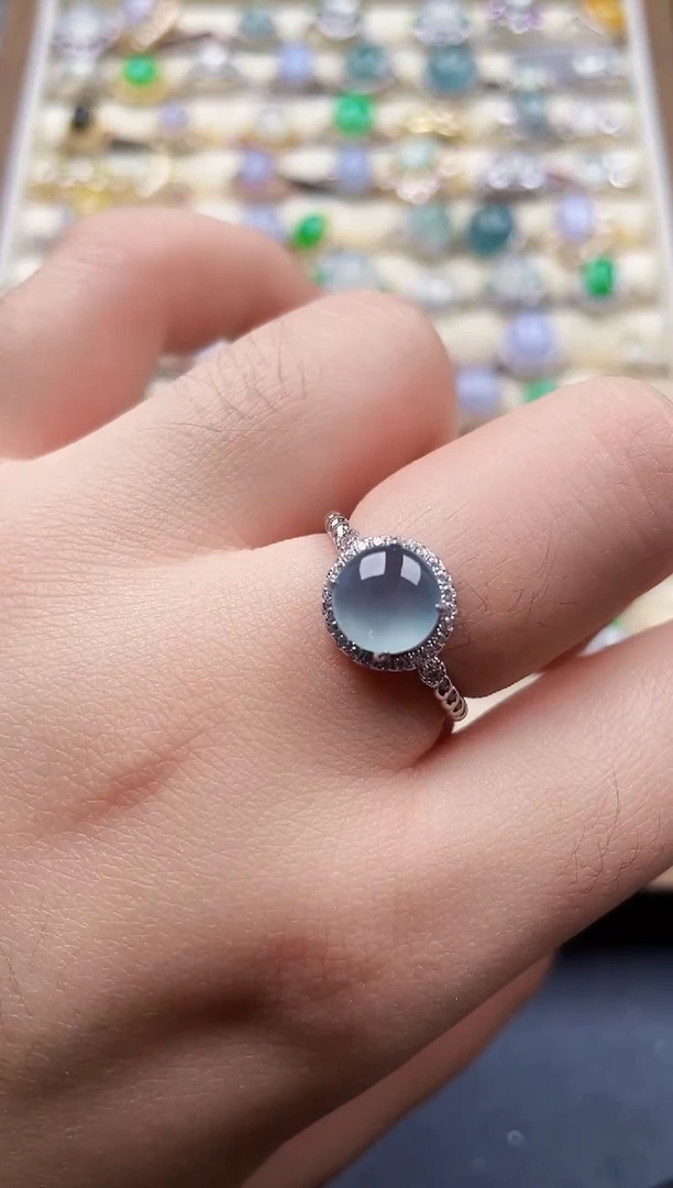 银S925镶嵌戒指翡翠37