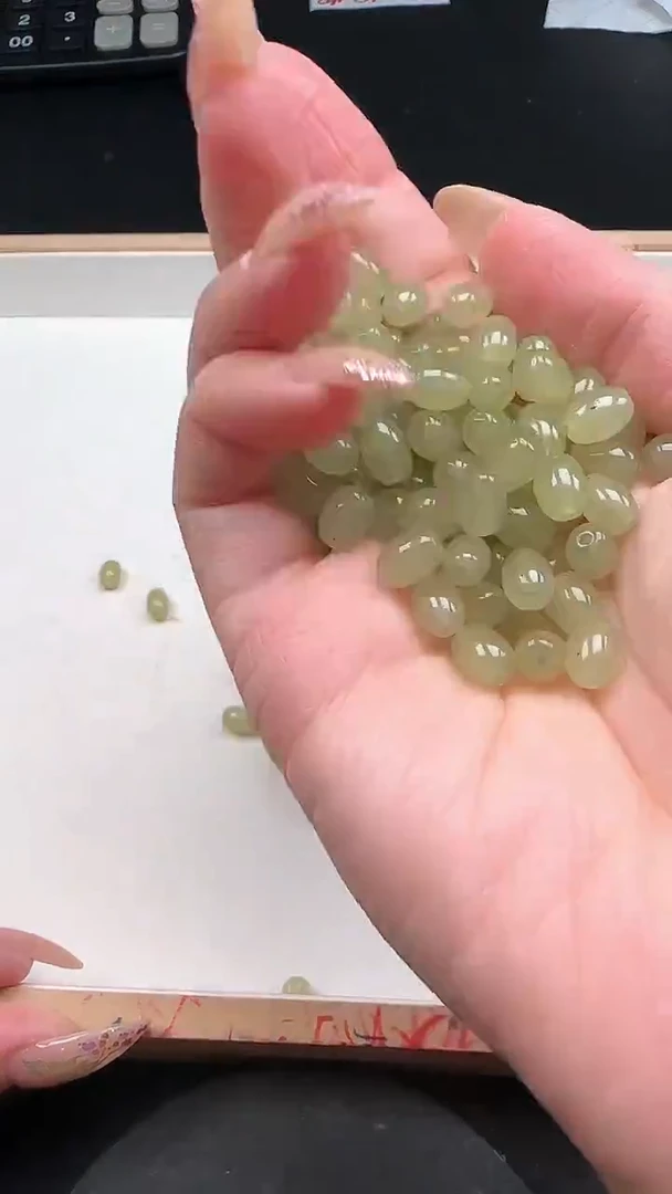 未镶嵌和田玉珠宝半成品晴水小米珠N387卡6*8mm散珠25颗