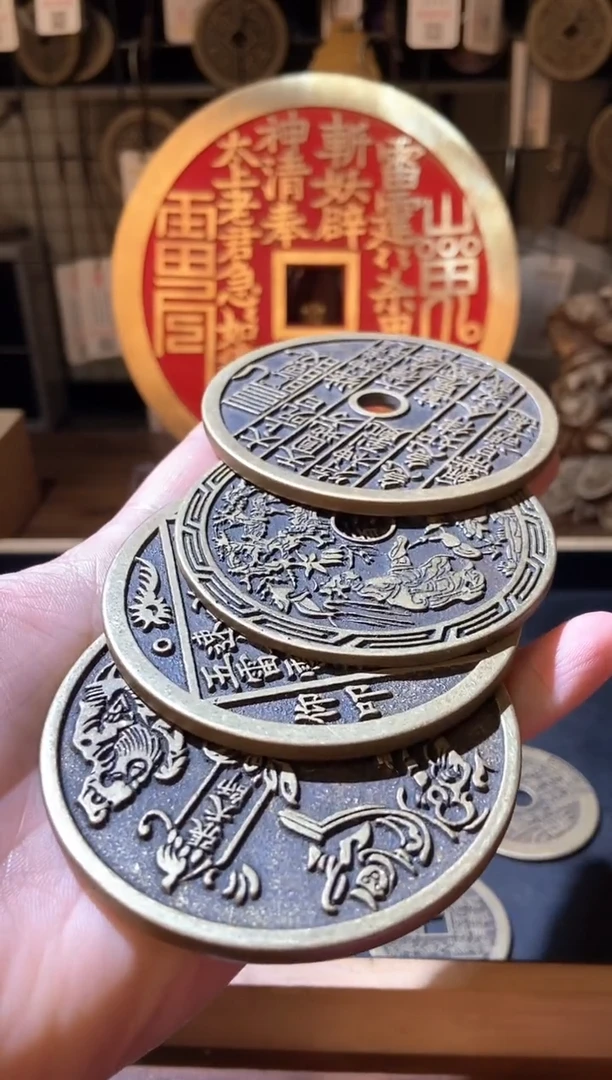 【闪购商品】铜现代翻砂铜工艺品4枚一套