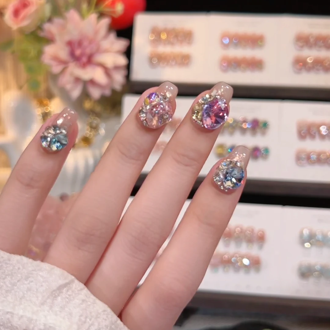 夏日多巴胺-SAYE飒爷手工美甲-可重复佩戴现货-掉钻包补