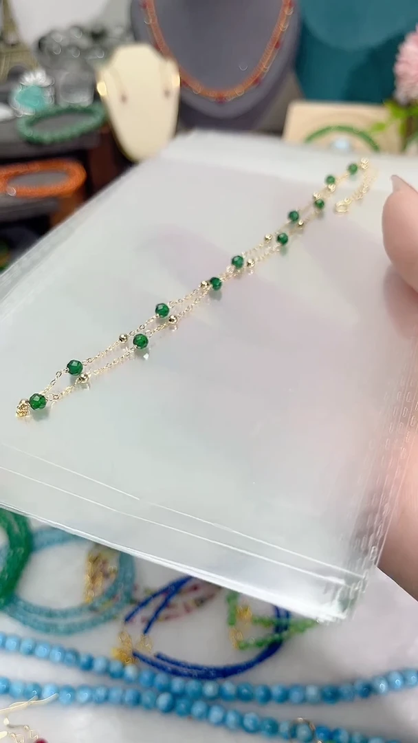 【闪购商品】透辉石项链14K金镶嵌满99
