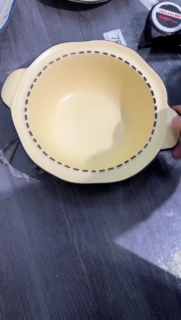 陶直播微瑕双耳汤锅*1黄