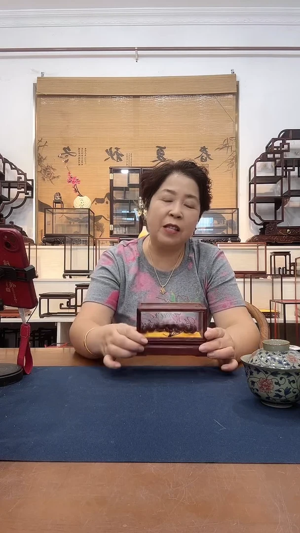 红酸枝木类木头款玻璃罩952