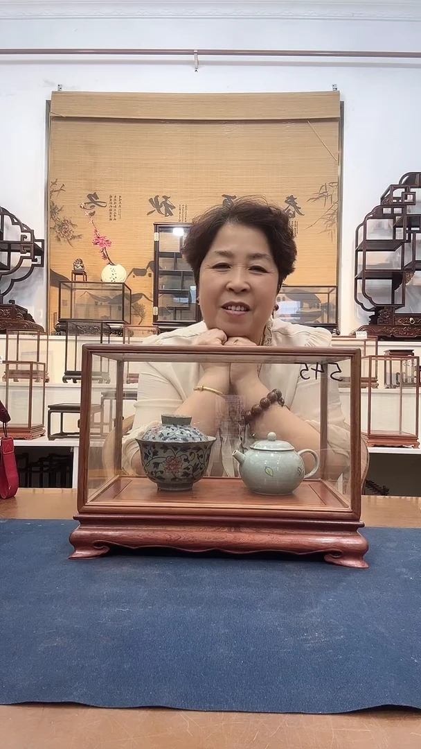 红酸枝木类木头款玻璃罩545