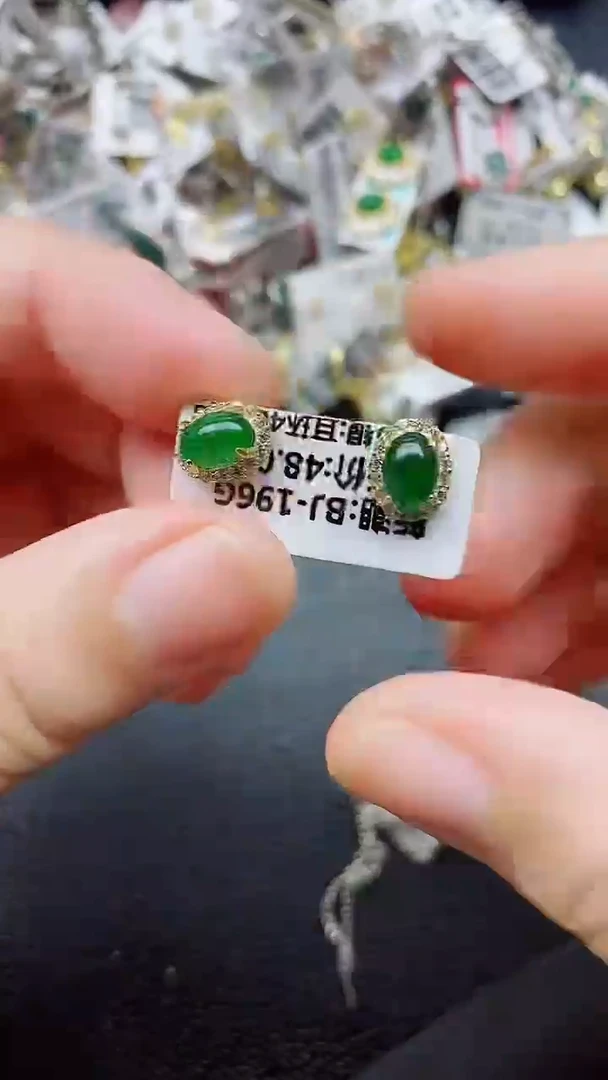 银S925镶嵌戒指翡翠1