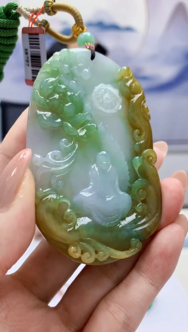 定制翡翠未镶嵌4852MM-毛货挂件57