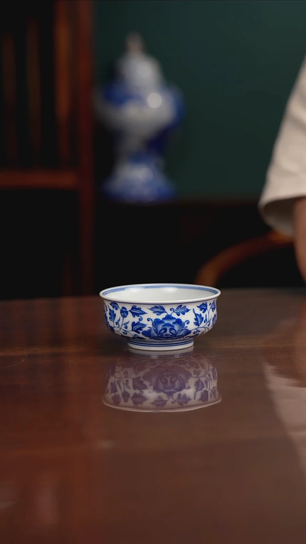 晓月柴窑 缠枝牡丹