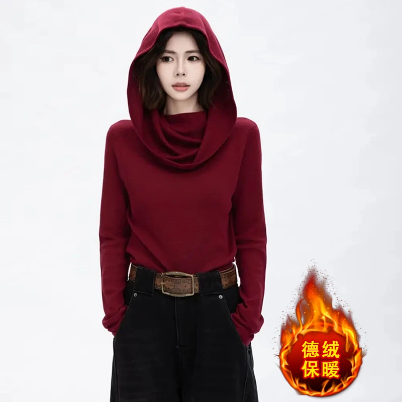 【小众设计】女巫大帽衫废土风德绒秋款套头帽衫