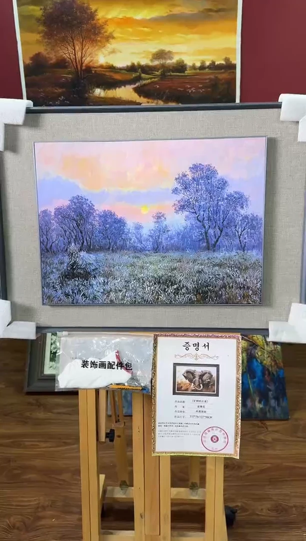 油画【原创·保真·带证书】朝鲜画家纯手绘油画--顺丰包邮--