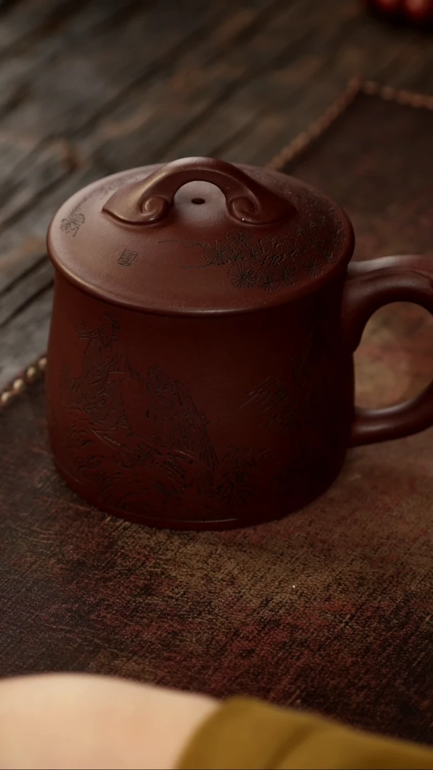 茶杯紫砂非遗茶器-饮中八仙盖杯