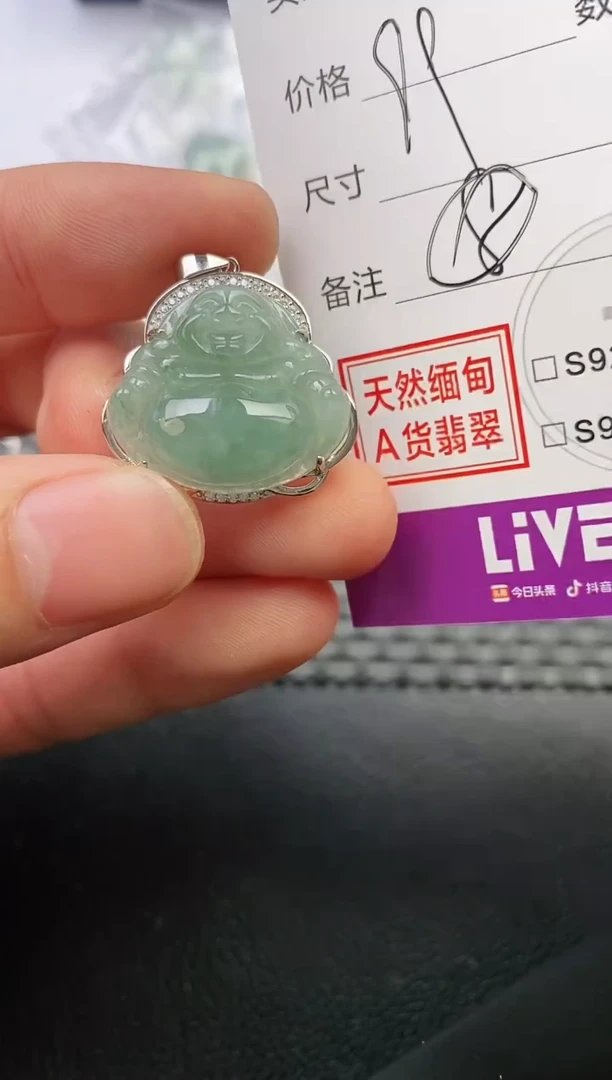颈饰银S925镶嵌翡翠清*雪挂件