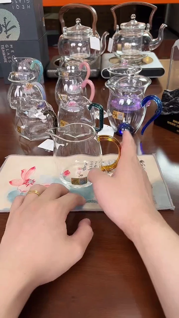 @@禾器晶彩澄然茶海琥珀色+禾器茶巾荷花