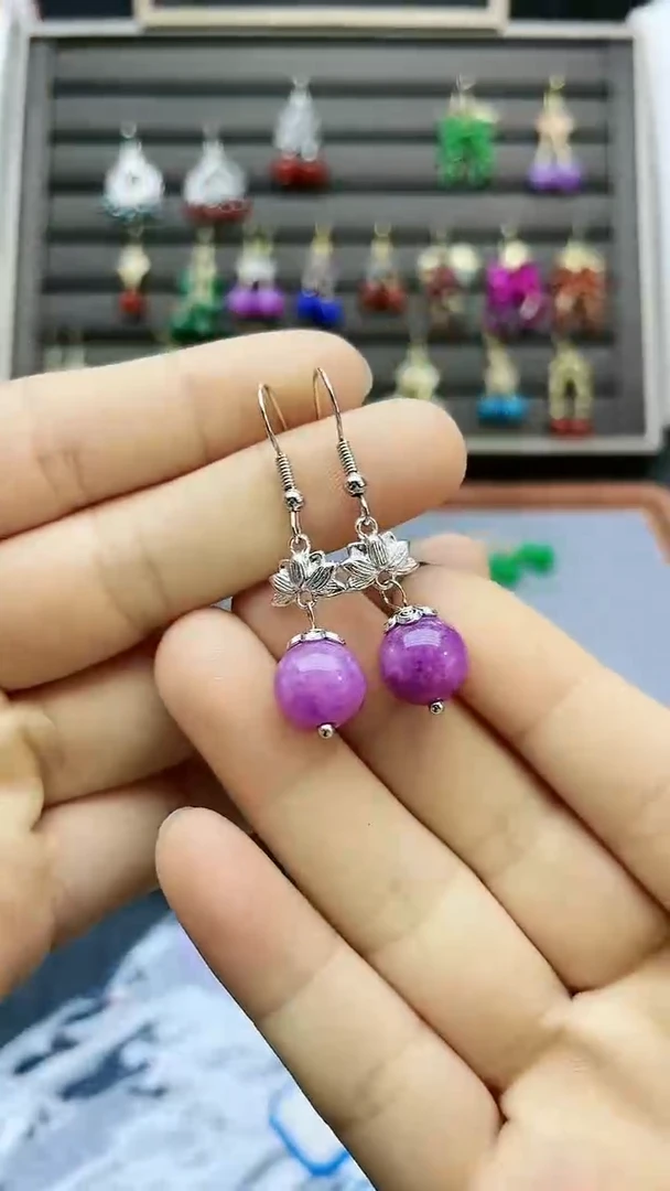 【闪购商品】翡翠耳饰银S925镶嵌101000