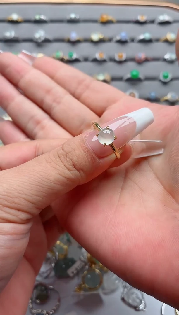 银S925镶嵌戒指翡翠.