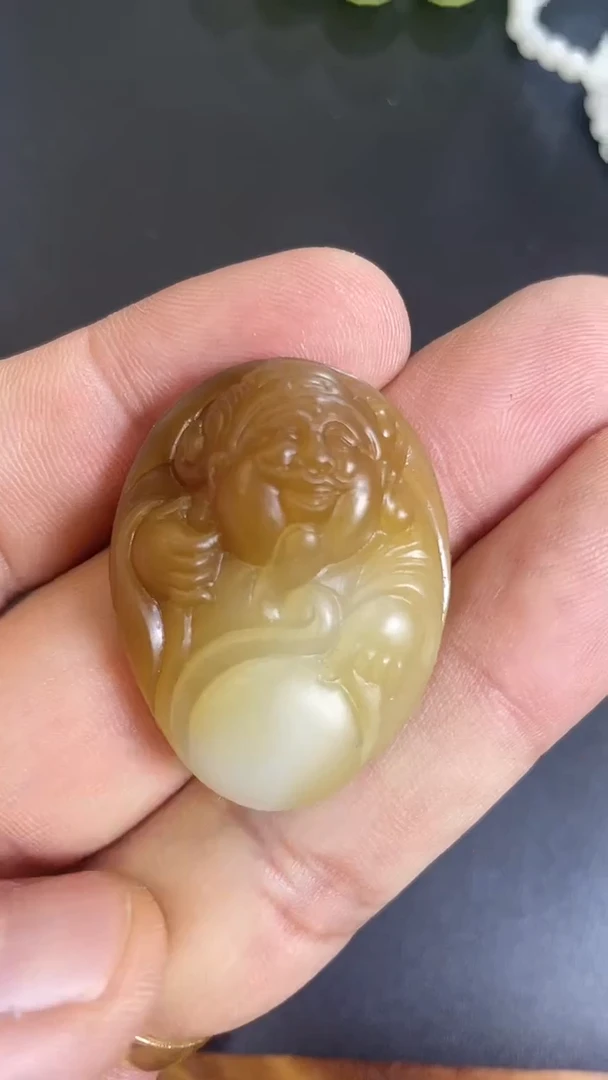 【闪购商品】和田玉颈饰未镶嵌和田玉糖羊脂白玉吊坠财神