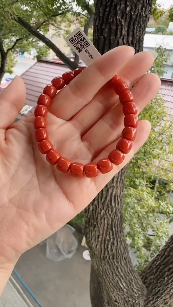 未镶嵌多样性发一件南红玛瑙【高货】柿锦红8mm保山直切单圈
