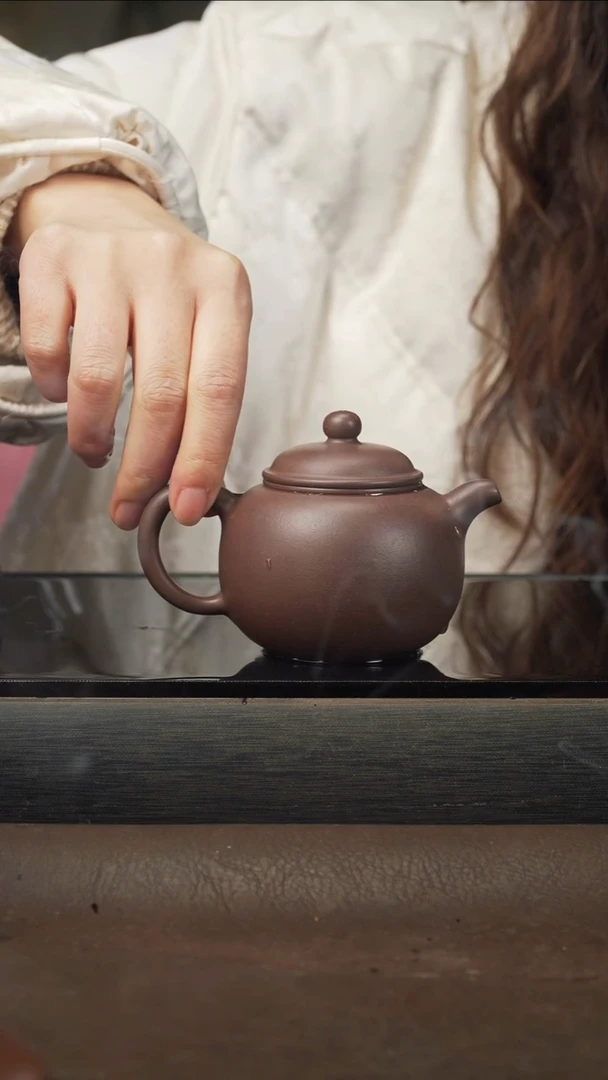 茶壶紫砂匏尊，紫泥，699