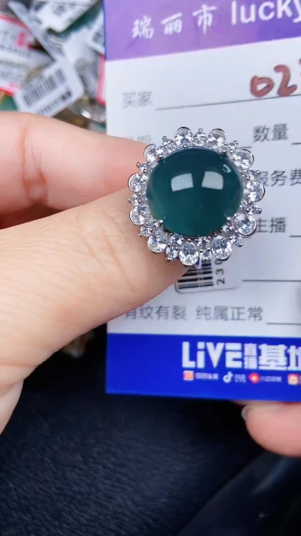 颈饰银S925镶嵌翡翠0236