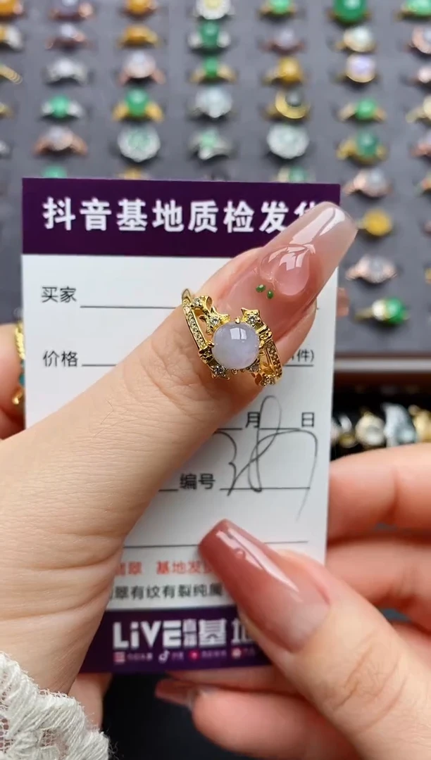 银S925镶嵌戒指翡翠甜*.
