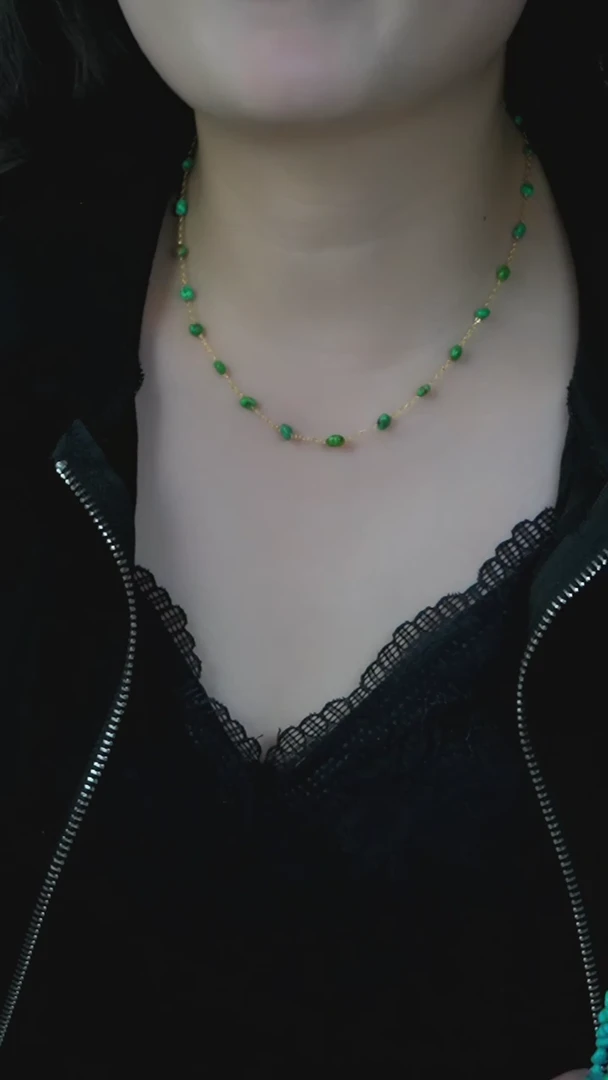 【闪购商品】绿松石项链银S925镶嵌发货一件