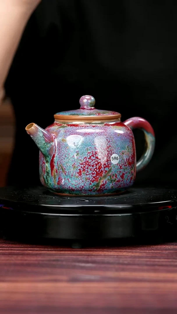 壶596#李朝斐一级品原矿钧瓷匏尊壶