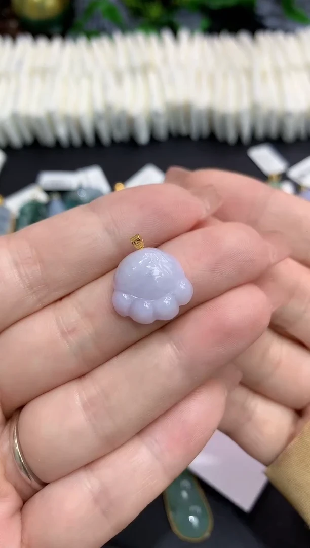 翡翠18K金镶嵌吊坠(不含链)111