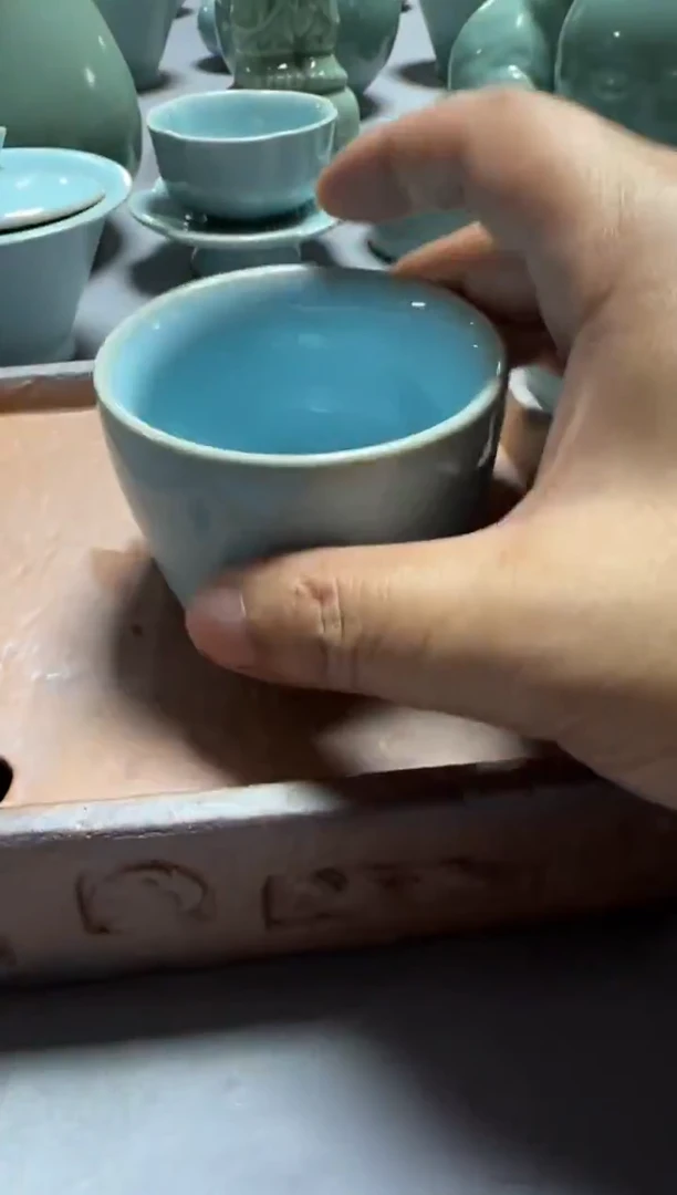 汝瓷平顶山汝瓷产品   天青四方杯