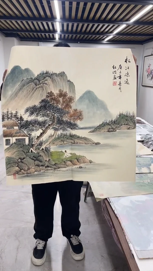国画阿豪专属链接-松江离隐仿古斗方