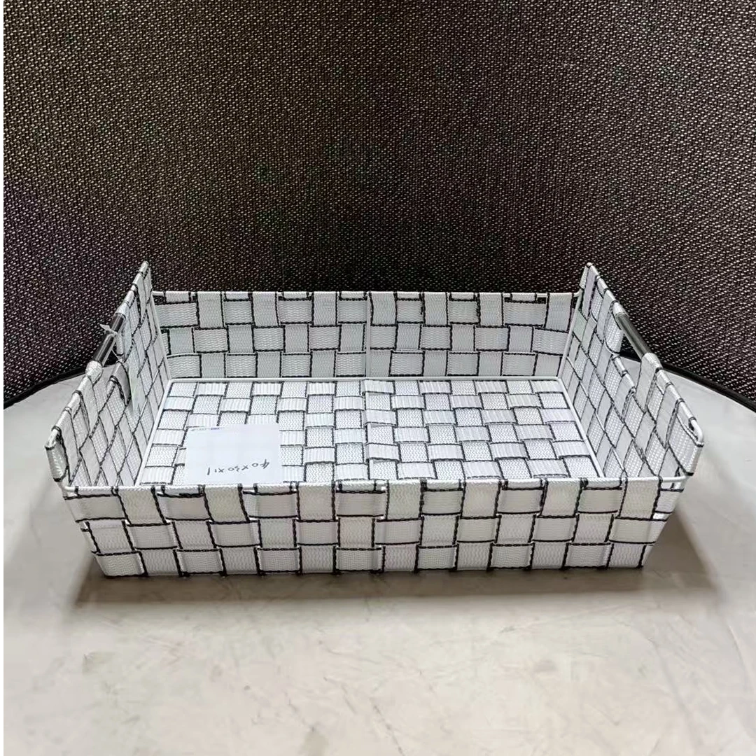 4282瑕疵款 长40宽30高11cm 家用编织收纳筐桌面简约创意储物篮子