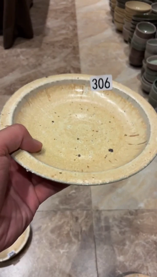 瓷片J***g306 微瑕粗陶燕麦小碟1个