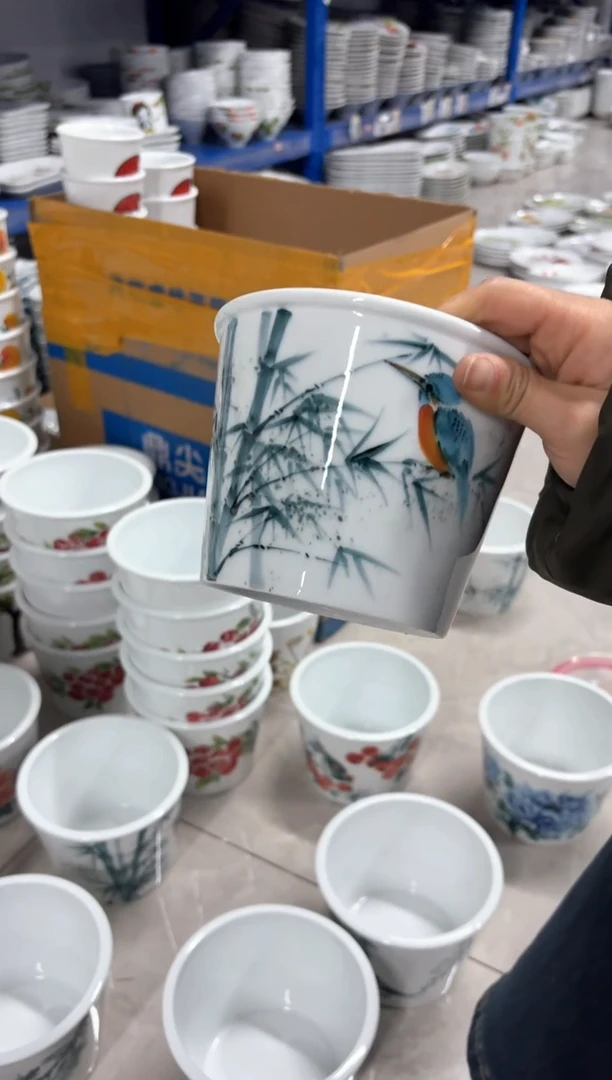 景德镇手绘釉中彩（食品级）小号泡面桶