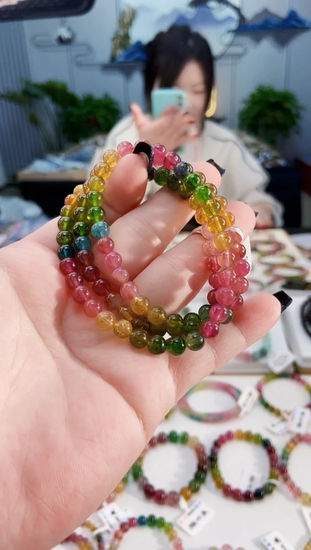 【闪购商品】碧玺手链未镶嵌G2132三圈颜色微差发1