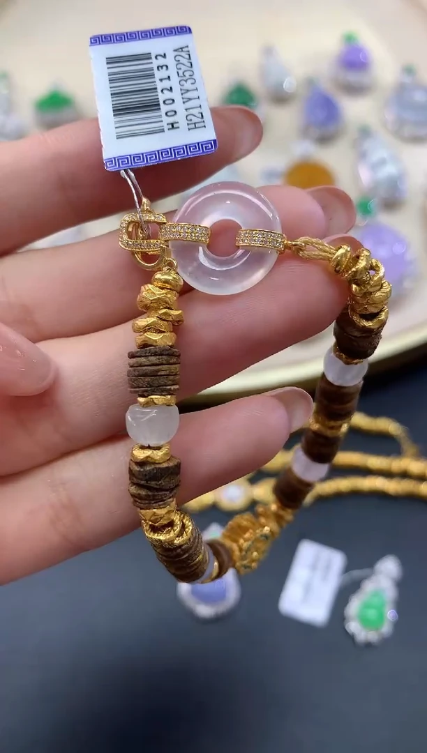 18K金镶嵌手链翡翠手链|6800+0多样性发货一件