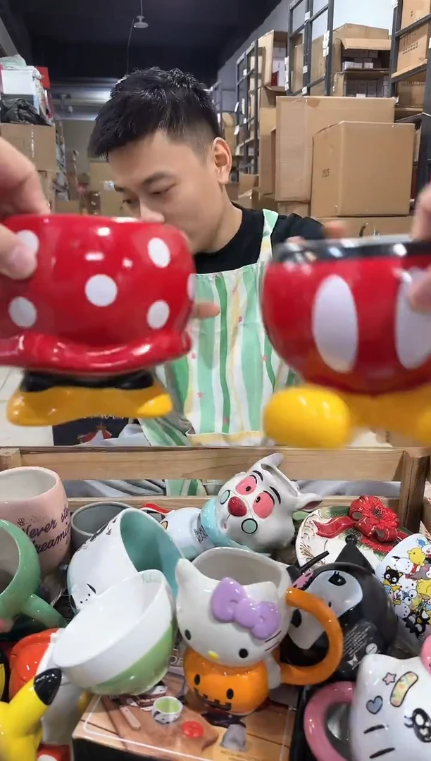 摆件大号米奇米妮花盆2件套