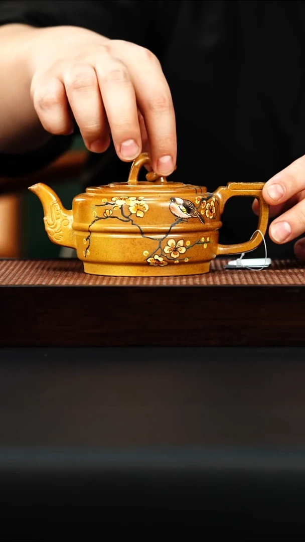 茶壶紫砂宜兴紫砂 集玉 黄金段（火云烧） 李志刚h398