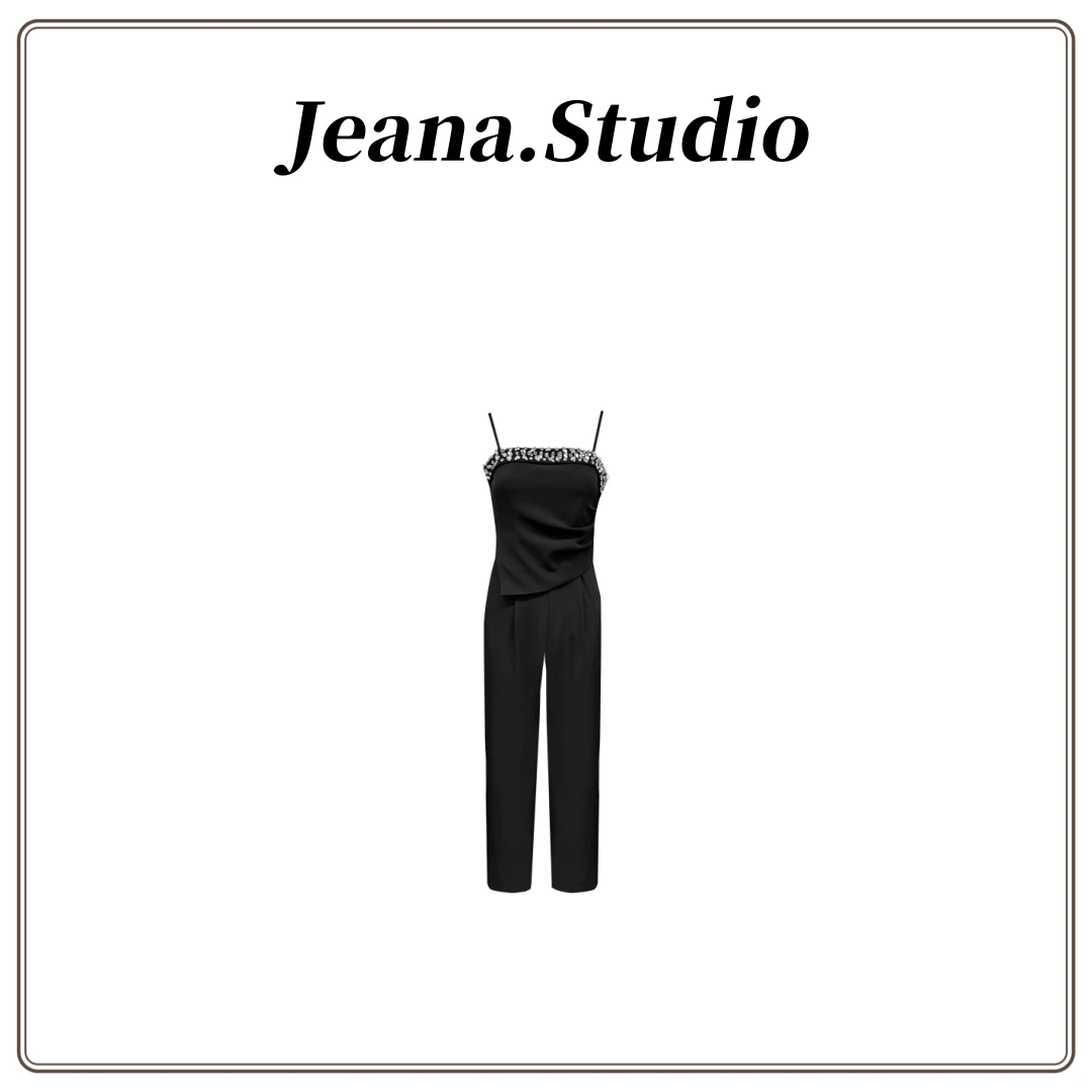 【Jeana.Studio】原创设计吊带抹胸款宝石钻连体裤