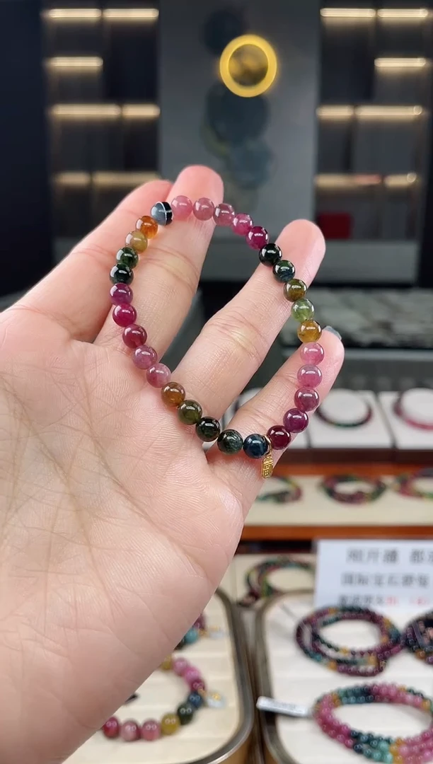 未镶嵌单圈手串6mm+碧玺（多样性发一条）Q