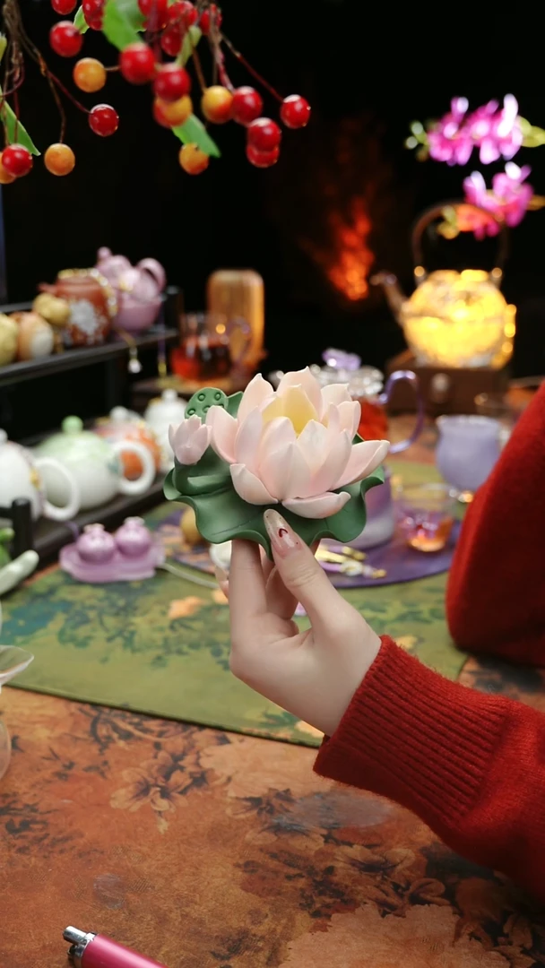 【闪购商品】陶瓷荷花摆件香插扩香器