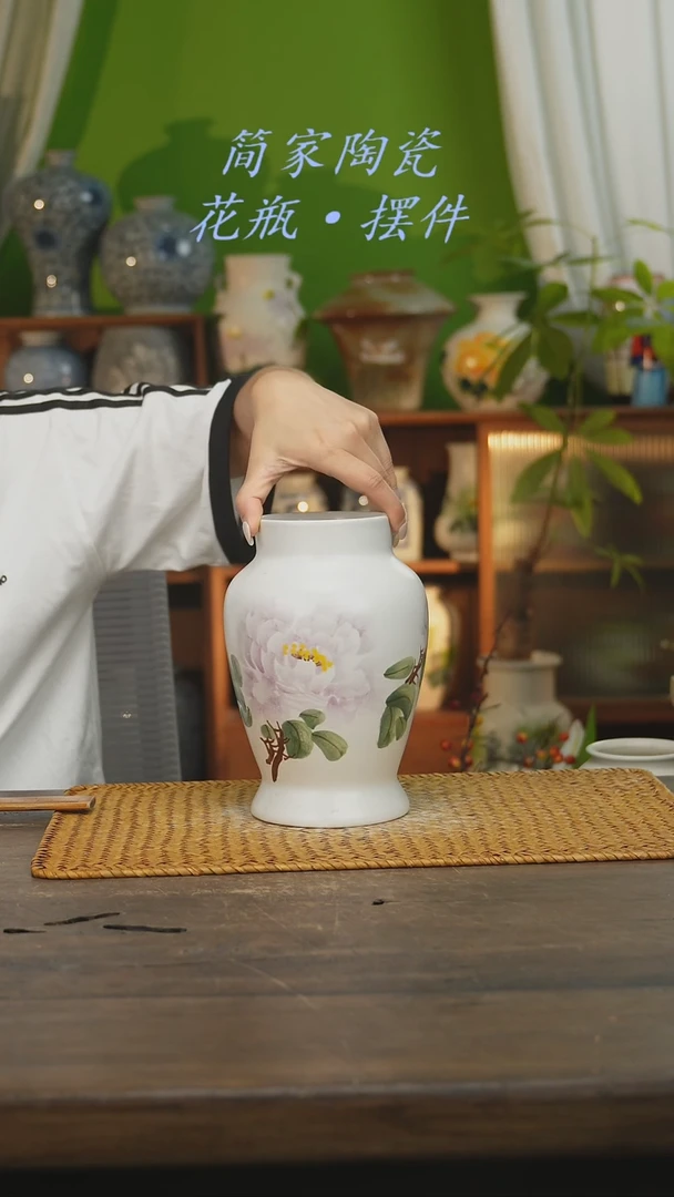 瓷片景德镇纯手工手绘花器摆件