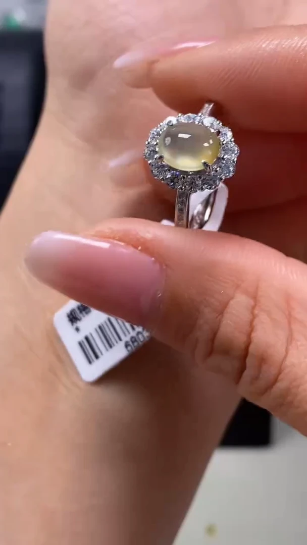 【闪购商品】翡翠戒指银S925镶嵌7850