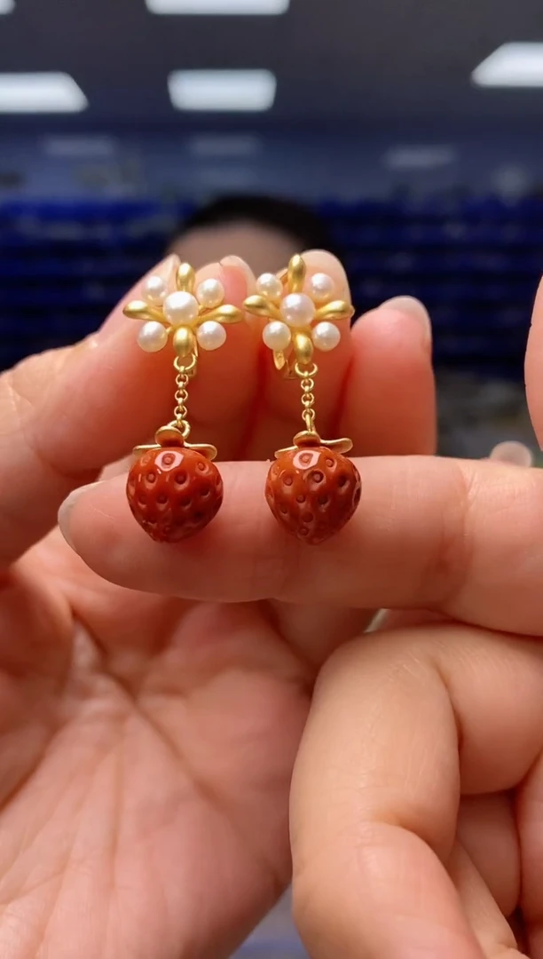 【闪购商品】南红玛瑙耳饰银S925镶嵌   EZ2019