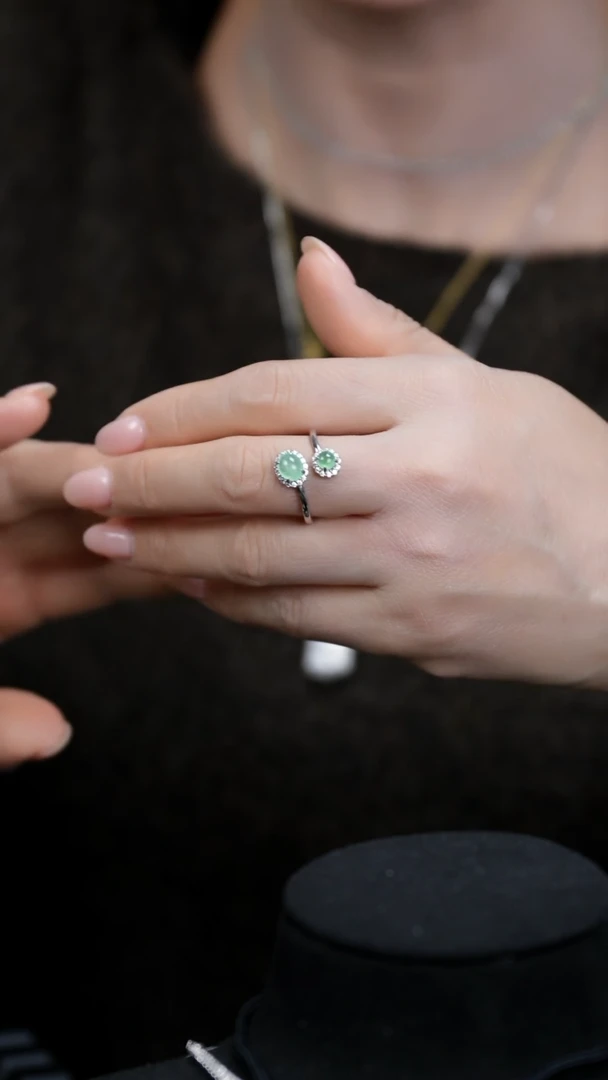 【闪购商品】翡翠戒指银S925镶嵌戒指