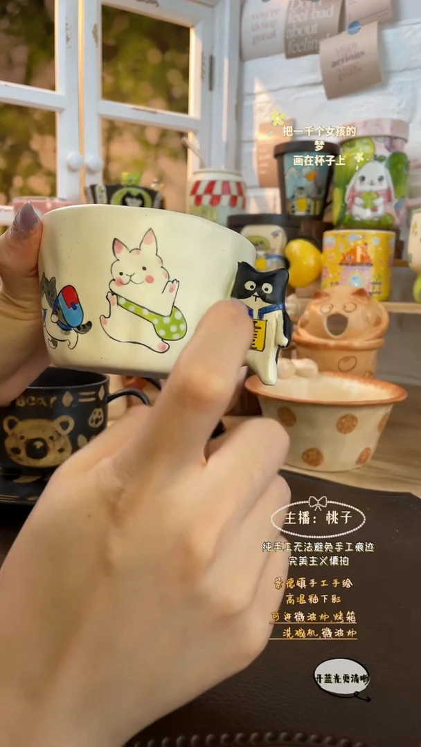 摆件景德镇创意手绘可爱设计师款文创小学生
