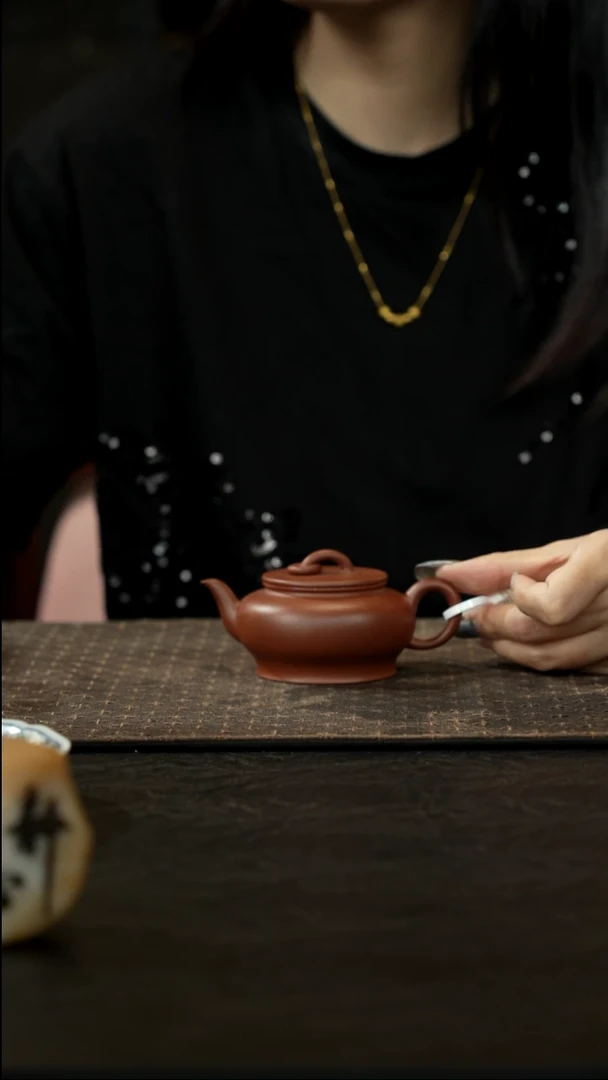 茶壶紫砂紫泥圈钮120cc