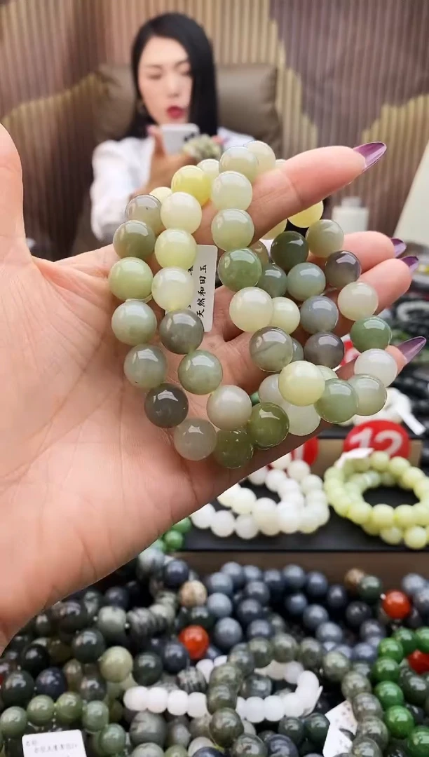 未镶嵌手串和田玉多宝全家福12拍一发一