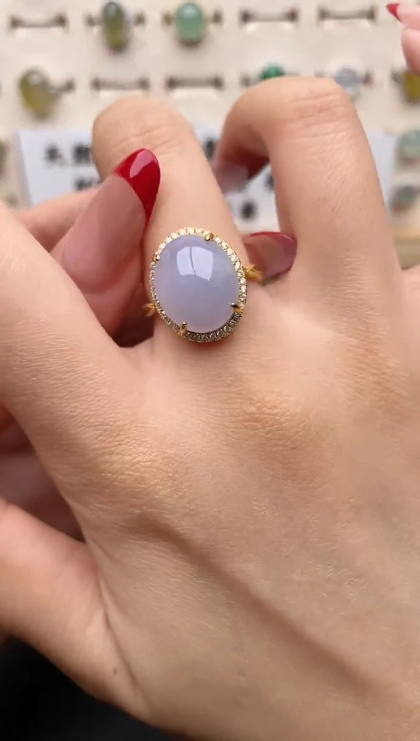 【闪购商品】翡翠戒指银S925镶嵌一物一证一礼盒