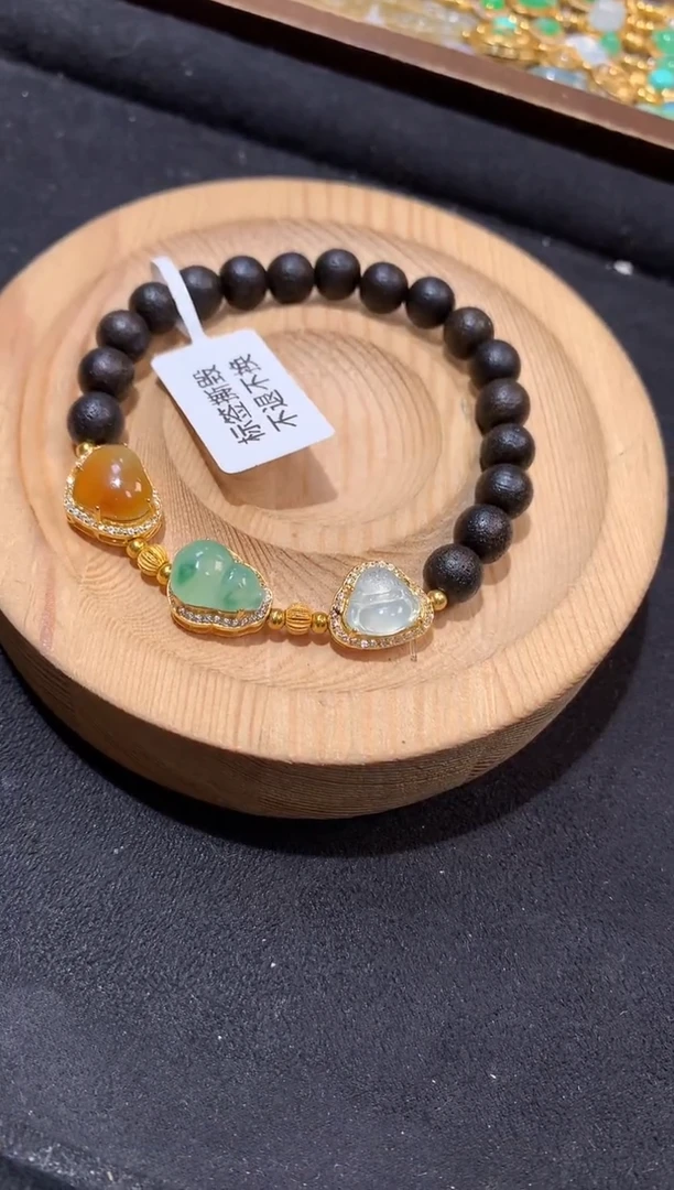吊坠(不含链)银S925镶嵌翡翠手串