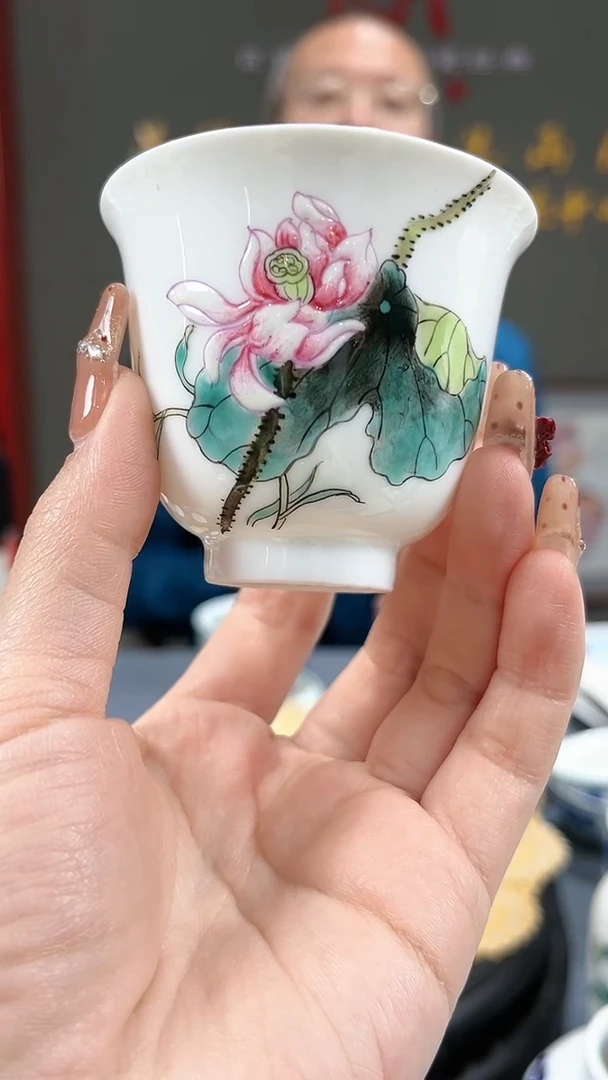 【闪购商品】官窑瓷画院981官窑瓷画院荷花铃铛杯