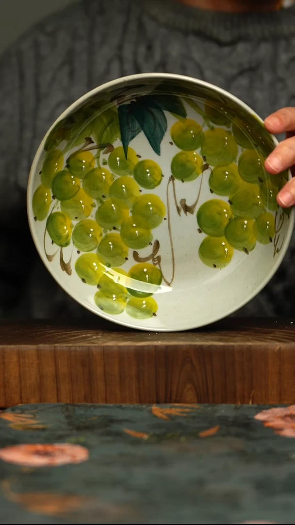 瓷片釉下彩手工手绘同款陶器