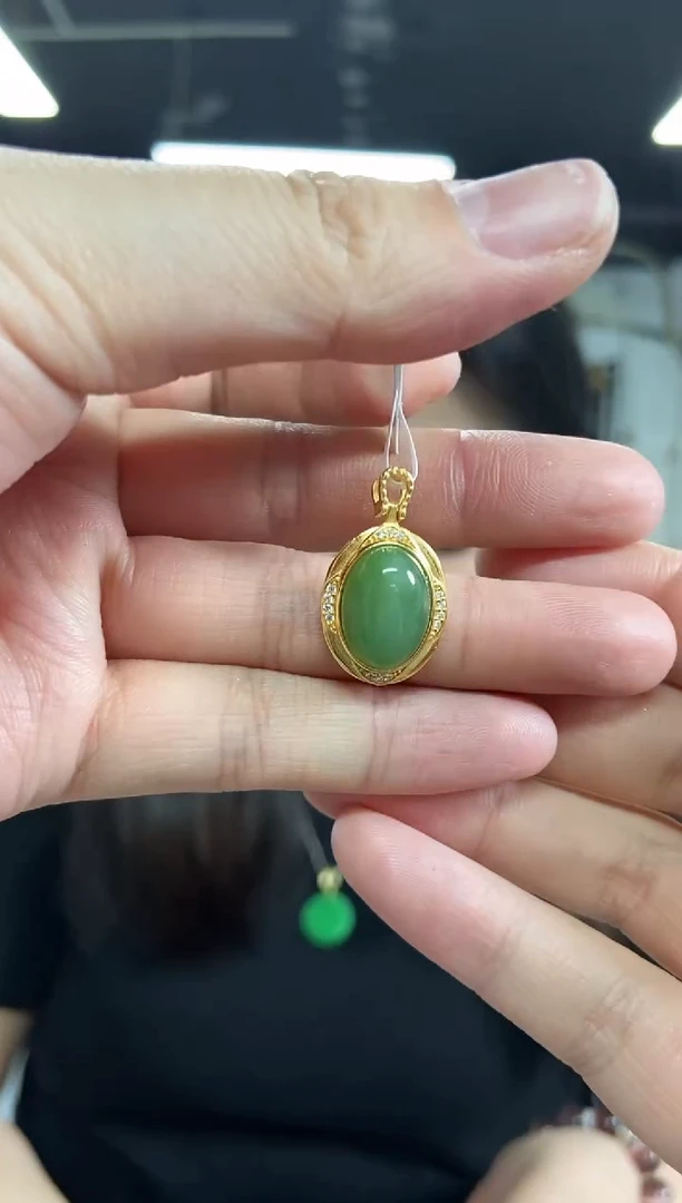 【闪购商品】和田玉吊坠银S925镶嵌多样性发其一颜色微差